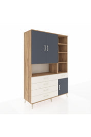 Hyperion Dolap 8 Raflı 5 Çekmeceli 3 Kapaklı 132x44x195 Çam-Antrasit/Aytaşı