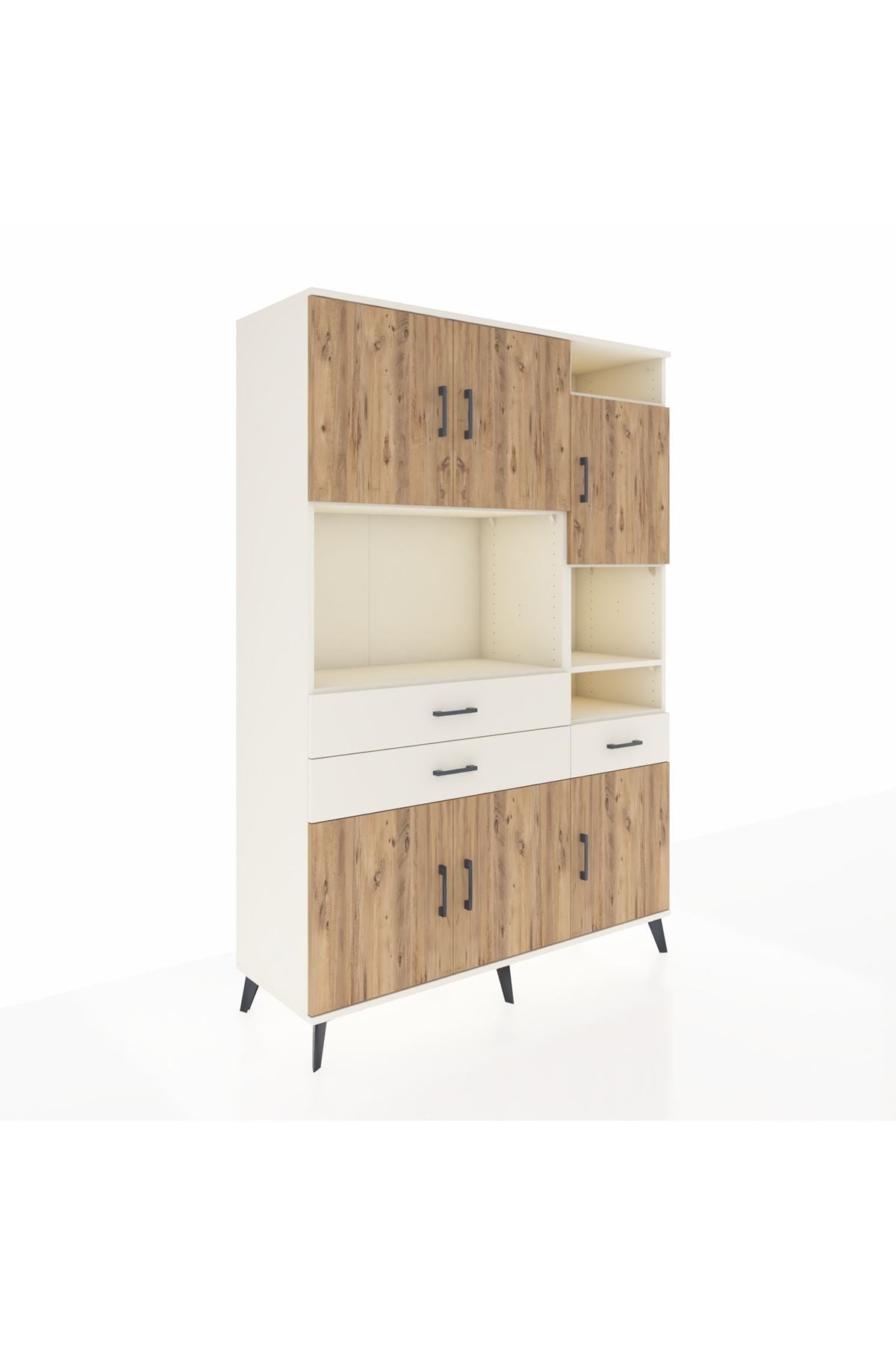 Hyperion Dolap 10 Raflı 3 Çekmeceli 6 Kapaklı 132x44x195 Aytaşı-Çam/Aytaşı