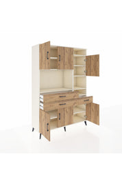 Hyperion Dolap 10 Raflı 3 Çekmeceli 6 Kapaklı 132x44x195 Aytaşı-Çam/Çam