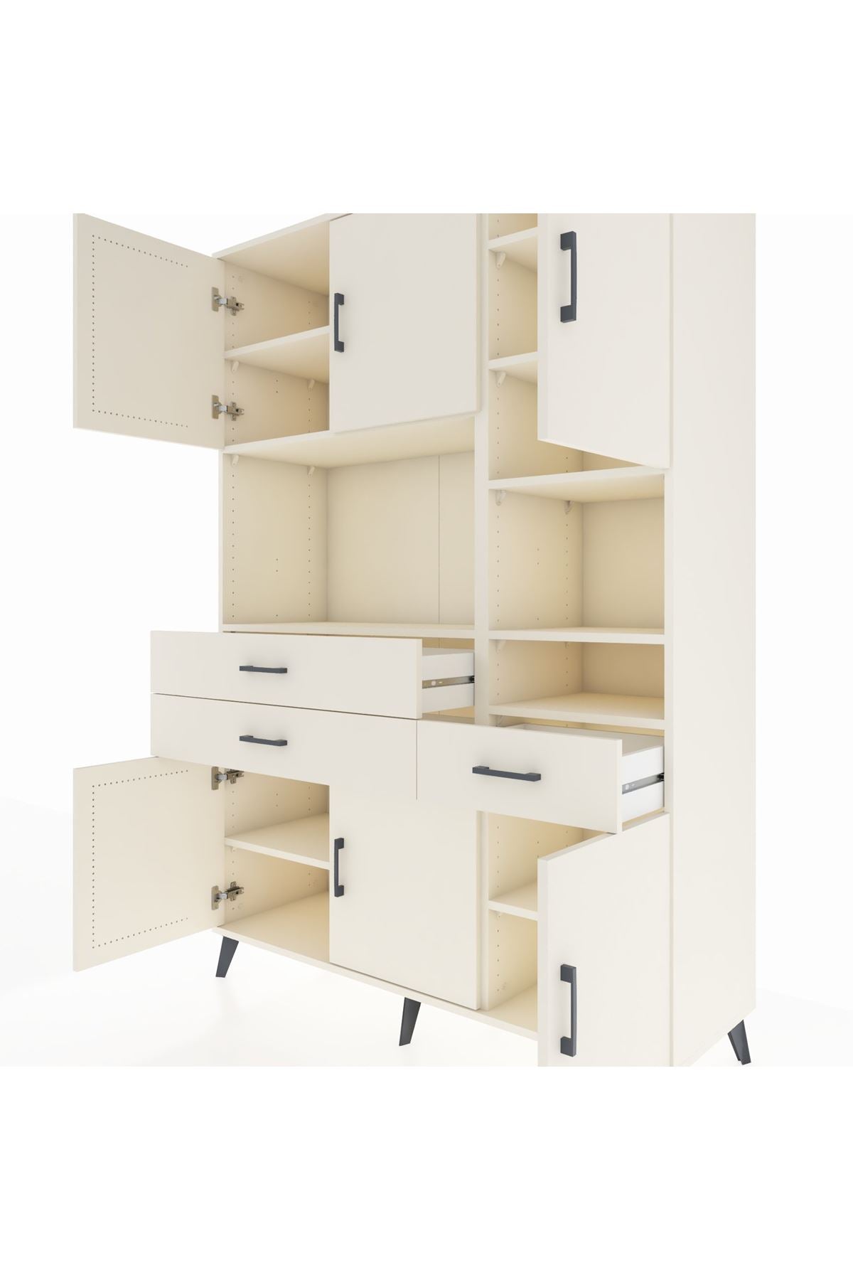 Hyperion Dolap 10 Raflı 3 Çekmeceli 6 Kapaklı 132x44x195 Aytaşı-Aytaşı/Aytaşı