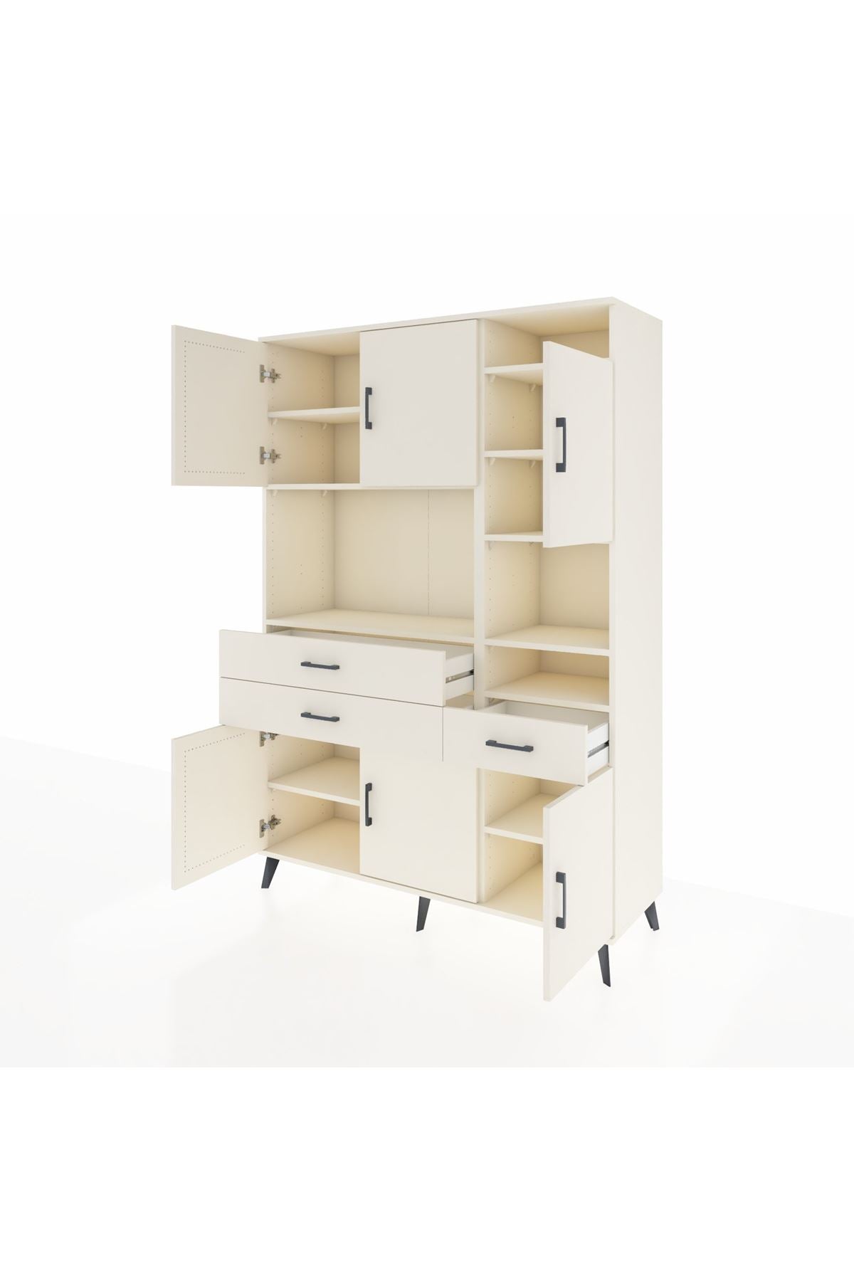 Hyperion Dolap 10 Raflı 3 Çekmeceli 6 Kapaklı 132x44x195 Aytaşı-Aytaşı/Aytaşı