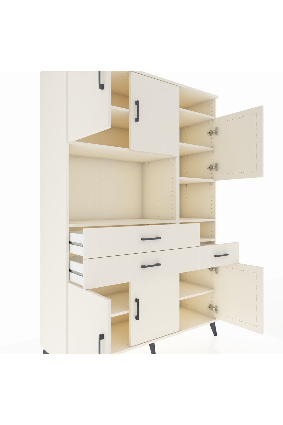 Hyperion Dolap 10 Raflı 3 Çekmeceli 6 Kapaklı 132x44x195 Aytaşı-Aytaşı/Aytaşı