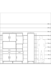Hyperion Dolap 10 Raflı 3 Çekmeceli 6 Kapaklı 132x44x195 Aytaşı-Aytaşı/Aytaşı