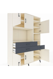 Hyperion Dolap 10 Raflı 3 Çekmeceli 6 Kapaklı 132x44x195 Aytaşı-Aytaşı/Antrasit