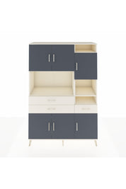 Hyperion Dolap 10 Raflı 3 Çekmeceli 6 Kapaklı 132x44x195 Aytaşı-Antrasit/Aytaşı