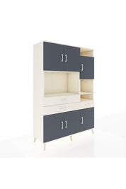 Hyperion Dolap 10 Raflı 3 Çekmeceli 6 Kapaklı 132x44x195 Aytaşı-Antrasit/Aytaşı