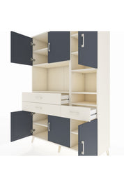 Hyperion Dolap 10 Raflı 3 Çekmeceli 6 Kapaklı 132x44x195 Aytaşı-Antrasit/Aytaşı