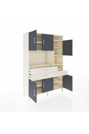 Hyperion Dolap 10 Raflı 3 Çekmeceli 6 Kapaklı 132x44x195 Aytaşı-Antrasit/Aytaşı