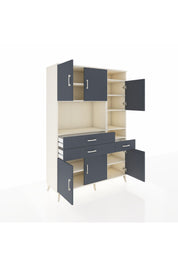 Hyperion Dolap 10 Raflı 3 Çekmeceli 6 Kapaklı 132x44x195 Aytaşı-Antrasit/Antrasit