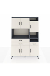 Hyperion Dolap 10 Raflı 3 Çekmeceli 6 Kapaklı 132x44x195 Antrasit-Aytaşı/Aytaşı