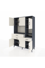 Hyperion Dolap 10 Raflı 3 Çekmeceli 6 Kapaklı 132x44x195 Antrasit-Aytaşı/Aytaşı