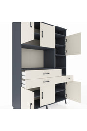 Hyperion Dolap 10 Raflı 3 Çekmeceli 6 Kapaklı 132x44x195 Antrasit-Aytaşı/Aytaşı