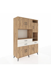 Hyperion Dolap 10 Raflı 3 Çekmeceli 6 Kapaklı 132x44x195 Çam-Çam/Aytaşı