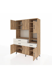 Hyperion Dolap 10 Raflı 3 Çekmeceli 6 Kapaklı 132x44x195 Çam-Çam/Aytaşı