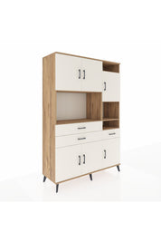 Hyperion Dolap 10 Raflı 3 Çekmeceli 6 Kapaklı 132x44x195 Çam-Aytaşı/Aytaşı