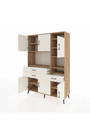 Hyperion Dolap 10 Raflı 3 Çekmeceli 6 Kapaklı 132x44x195 Çam-Aytaşı/Aytaşı