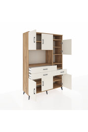 Hyperion Dolap 10 Raflı 3 Çekmeceli 6 Kapaklı 132x44x195 Çam-Aytaşı/Aytaşı