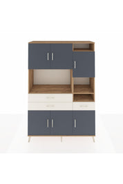 Hyperion Dolap 10 Raflı 3 Çekmeceli 6 Kapaklı 132x44x195 Çam-Antrasit/Aytaşı