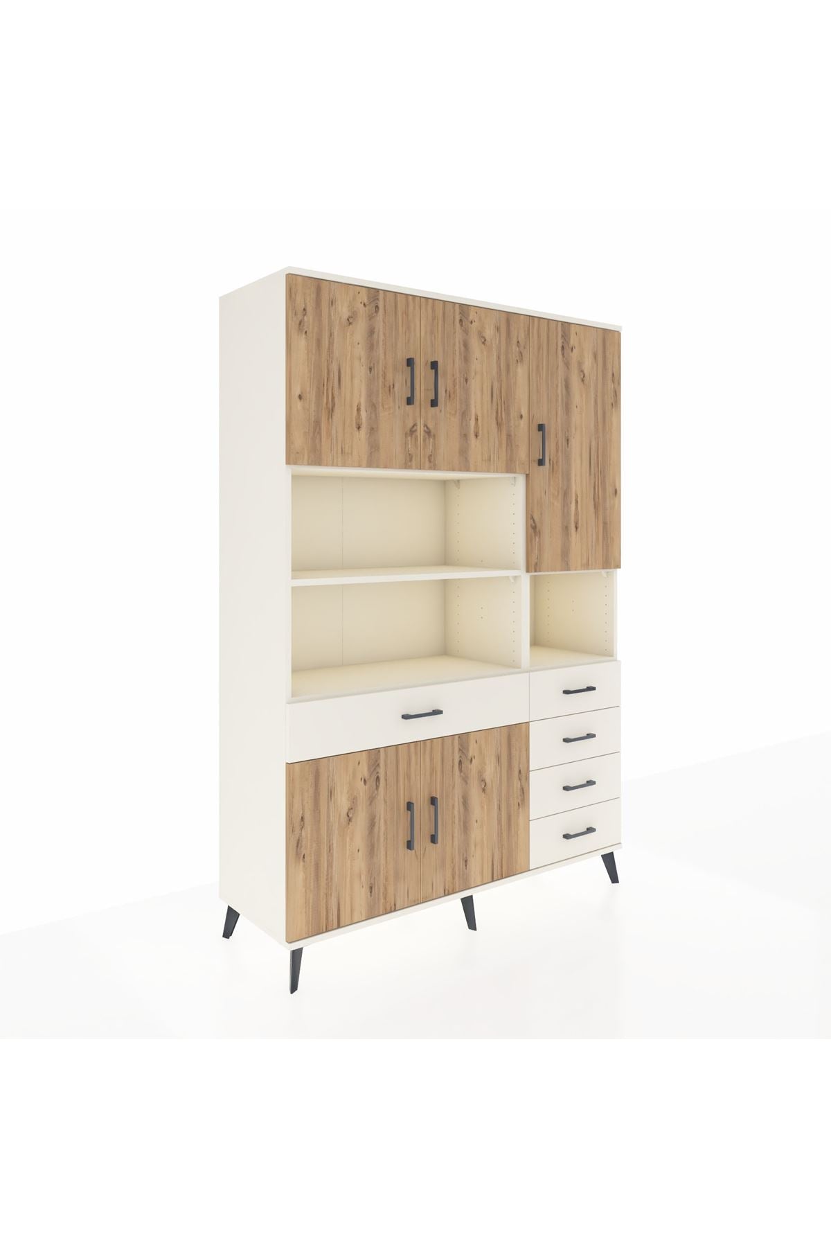 Hyperion Dolap 9 Raflı 5 Çekmeceli 5 Kapaklı 132x44x195 Aytaşı-Çam/Aytaşı