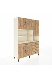 Hyperion Dolap 9 Raflı 5 Çekmeceli 5 Kapaklı 132x44x195 Aytaşı-Çam/Çam