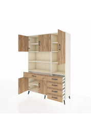 Hyperion Dolap 9 Raflı 5 Çekmeceli 5 Kapaklı 132x44x195 Aytaşı-Çam/Çam