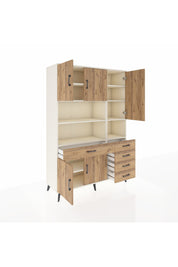 Hyperion Dolap 9 Raflı 5 Çekmeceli 5 Kapaklı 132x44x195 Aytaşı-Çam/Çam