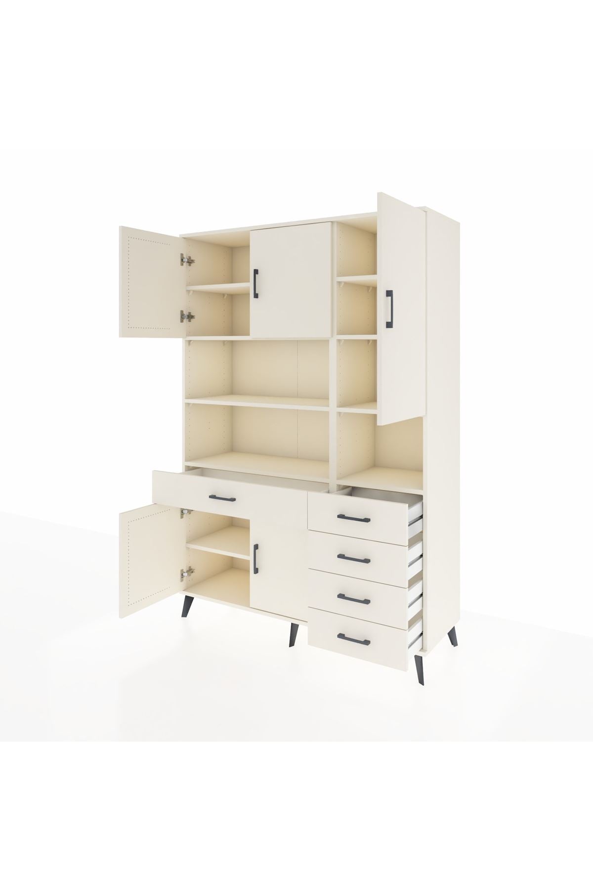 Hyperion Dolap 9 Raflı 5 Çekmeceli 5 Kapaklı 132x44x195 Aytaşı-Aytaşı/Aytaşı