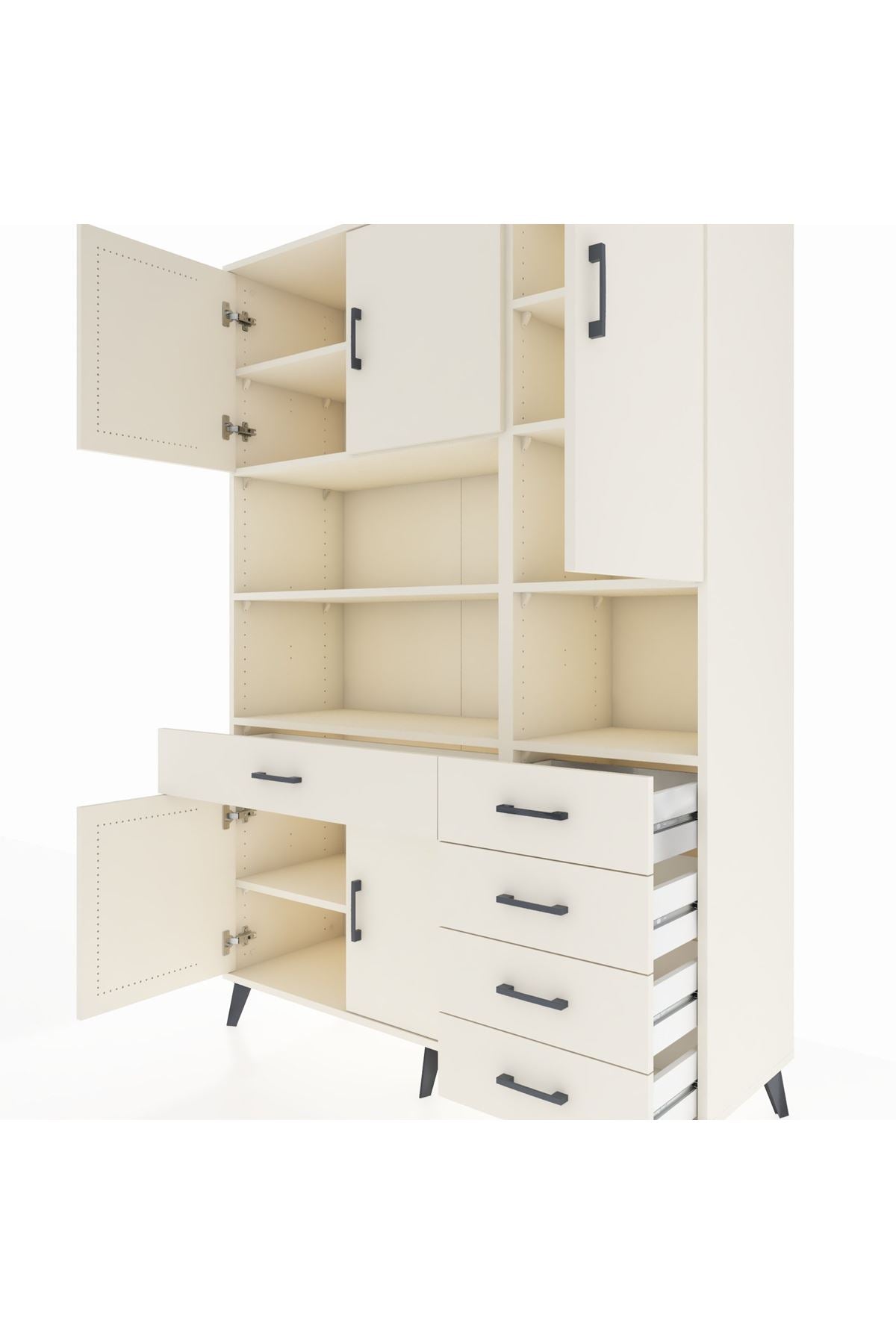 Hyperion Dolap 9 Raflı 5 Çekmeceli 5 Kapaklı 132x44x195 Aytaşı-Aytaşı/Aytaşı