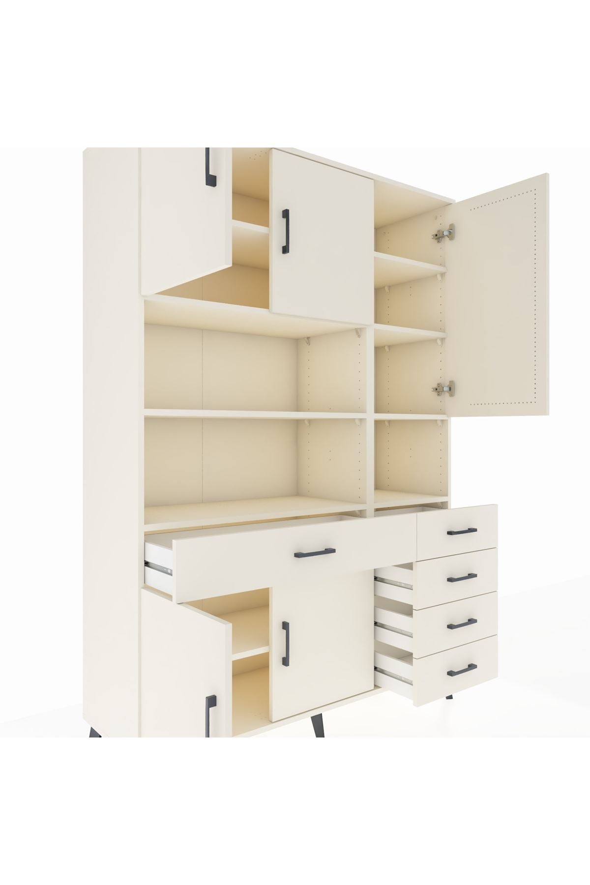 Hyperion Dolap 9 Raflı 5 Çekmeceli 5 Kapaklı 132x44x195 Aytaşı-Aytaşı/Aytaşı