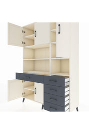 Hyperion Dolap 9 Raflı 5 Çekmeceli 5 Kapaklı 132x44x195 Aytaşı-Aytaşı/Antrasit