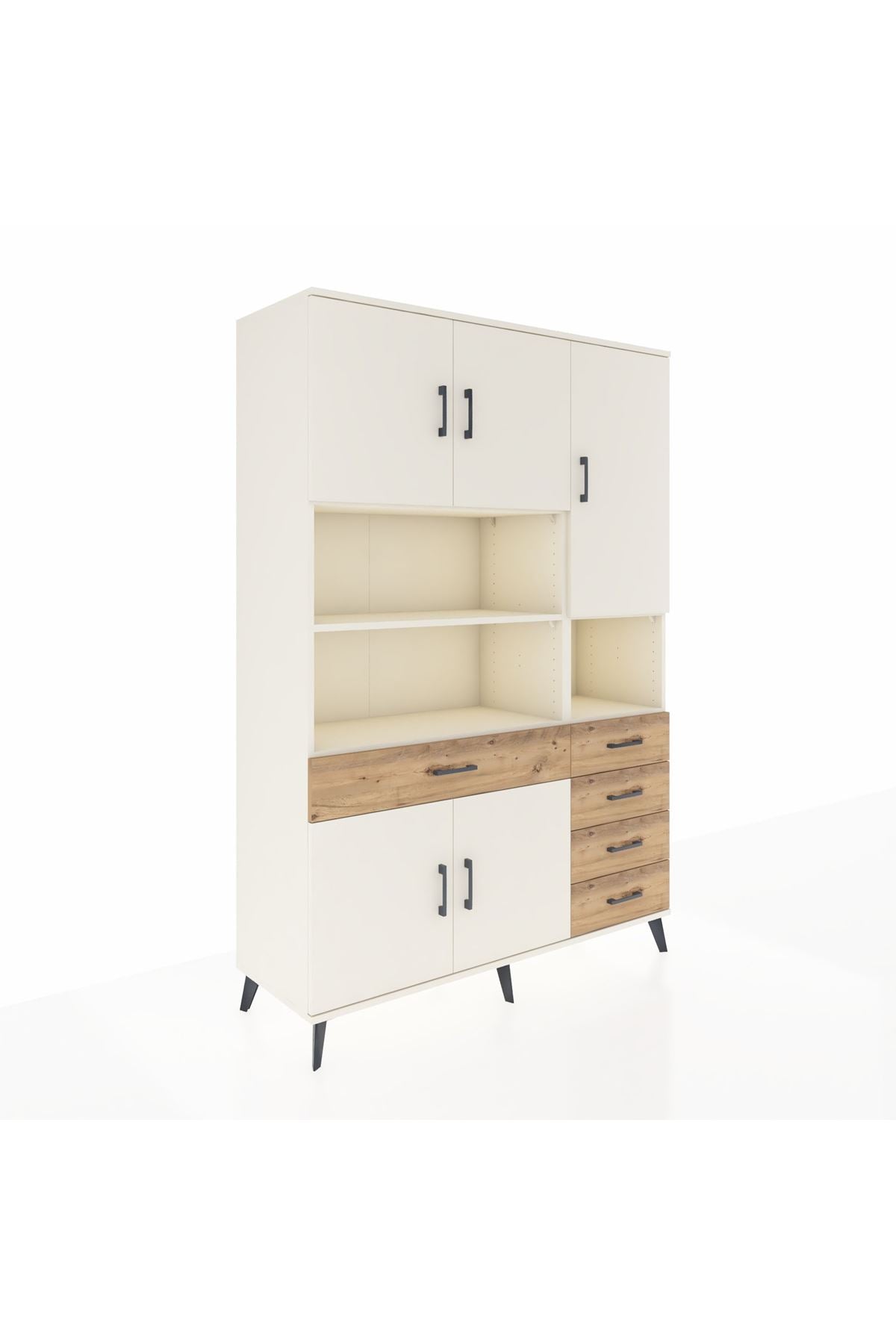 Hyperion Dolap 9 Raflı 5 Çekmeceli 5 Kapaklı 132x44x195 Aytaşı-Aytaşı/Çam