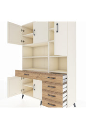 Hyperion Dolap 9 Raflı 5 Çekmeceli 5 Kapaklı 132x44x195 Aytaşı-Aytaşı/Çam