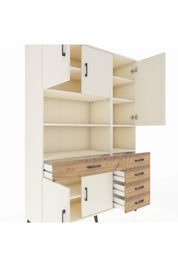 Hyperion Dolap 9 Raflı 5 Çekmeceli 5 Kapaklı 132x44x195 Aytaşı-Aytaşı/Çam