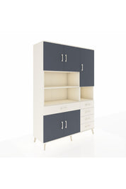 Hyperion Dolap 9 Raflı 5 Çekmeceli 5 Kapaklı 132x44x195 Aytaşı-Antrasit/Aytaşı