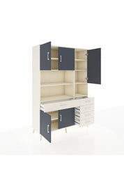 Hyperion Dolap 9 Raflı 5 Çekmeceli 5 Kapaklı 132x44x195 Aytaşı-Antrasit/Aytaşı