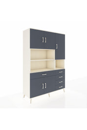 Hyperion Dolap 9 Raflı 5 Çekmeceli 5 Kapaklı 132x44x195 Aytaşı-Antrasit/Antrasit