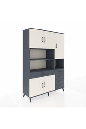 Hyperion Dolap 9 Raflı 5 Çekmeceli 5 Kapaklı 132x44x195 Antrasit-Aytaşı/Antrasit
