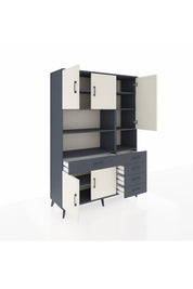 Hyperion Dolap 9 Raflı 5 Çekmeceli 5 Kapaklı 132x44x195 Antrasit-Aytaşı/Antrasit