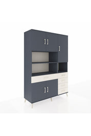 Hyperion Dolap 9 Raflı 5 Çekmeceli 5 Kapaklı 132x44x195 Antrasit-Antrasit/Aytaşı