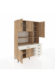 Hyperion Dolap 9 Raflı 5 Çekmeceli 5 Kapaklı 132x44x195 Çam-Çam/Aytaşı