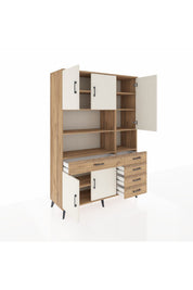 Hyperion Dolap 9 Raflı 5 Çekmeceli 5 Kapaklı 132x44x195 Çam-Aytaşı/Çam