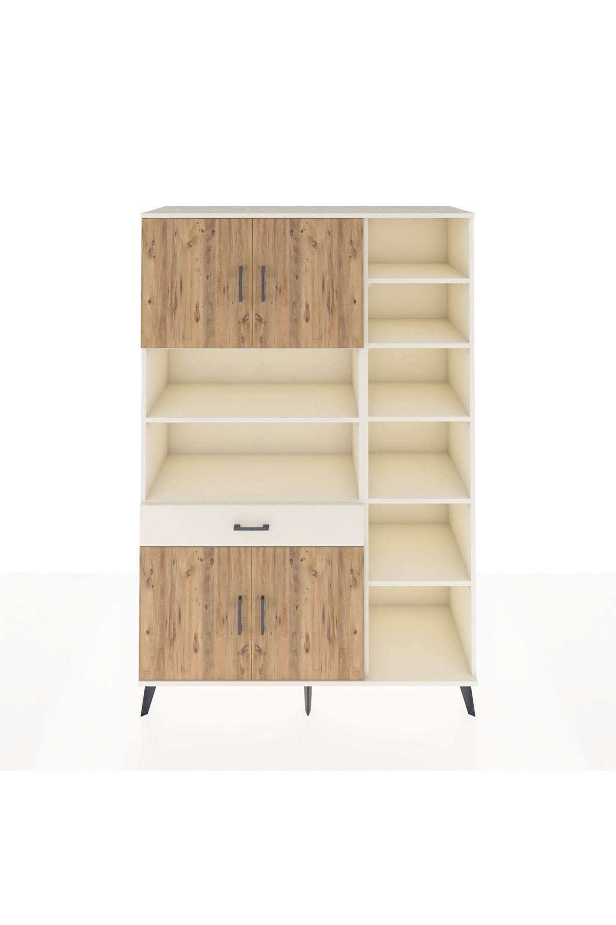 Hyperion Dolap 10 Raflı Tek Çekmeceli 4 Kapaklı 132x44x195 Aytaşı-Çam/Aytaşı