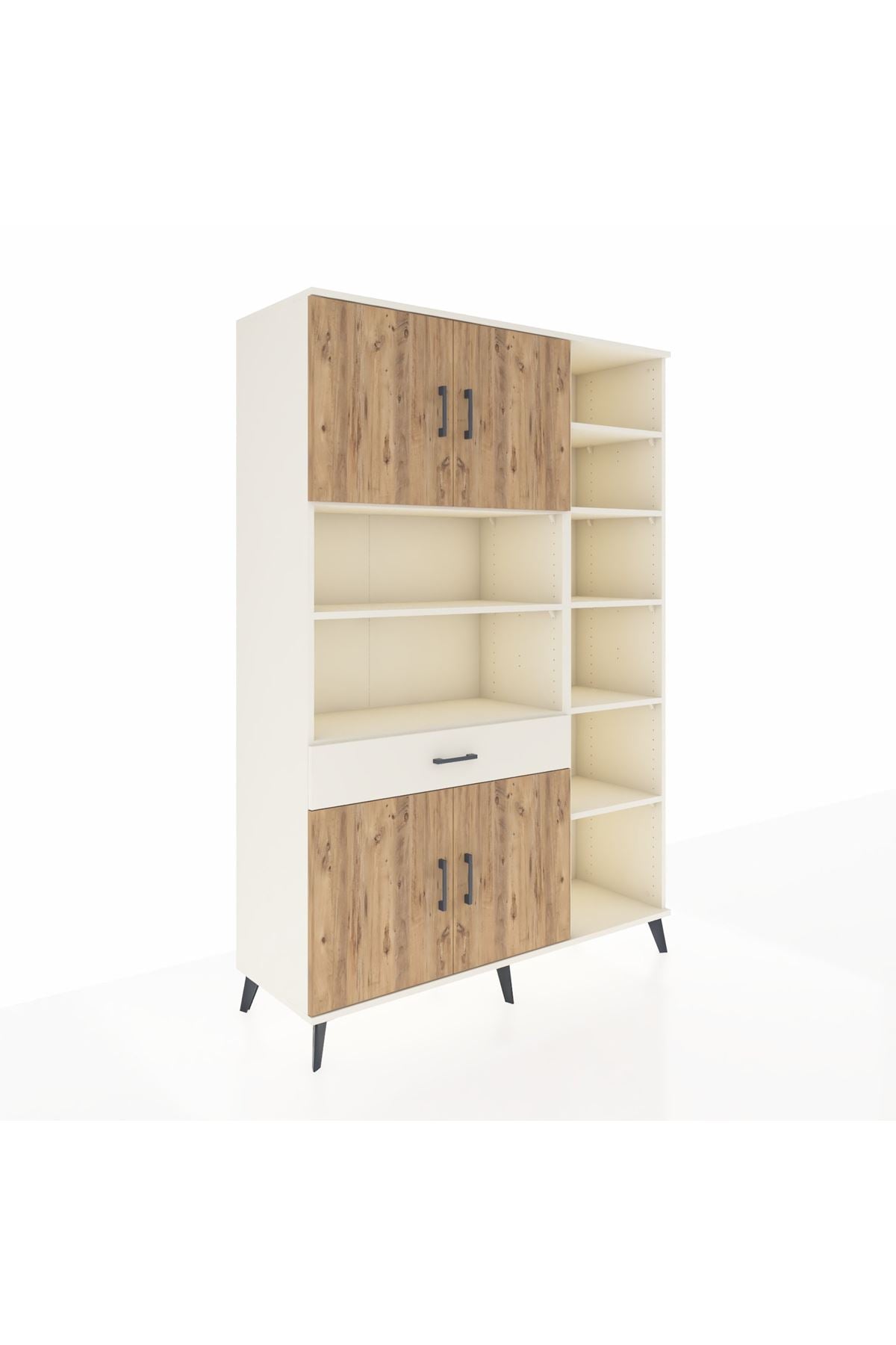 Hyperion Dolap 10 Raflı Tek Çekmeceli 4 Kapaklı 132x44x195 Aytaşı-Çam/Aytaşı