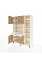 Hyperion Dolap 10 Raflı Tek Çekmeceli 4 Kapaklı 132x44x195 Aytaşı-Çam/Aytaşı