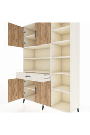 Hyperion Dolap 10 Raflı Tek Çekmeceli 4 Kapaklı 132x44x195 Aytaşı-Çam/Aytaşı