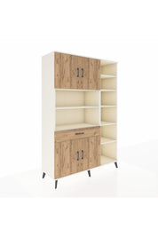 Hyperion Dolap 10 Raflı Tek Çekmeceli 4 Kapaklı 132x44x195 Aytaşı-Çam/Çam