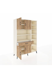 Hyperion Dolap 10 Raflı Tek Çekmeceli 4 Kapaklı 132x44x195 Aytaşı-Çam/Çam