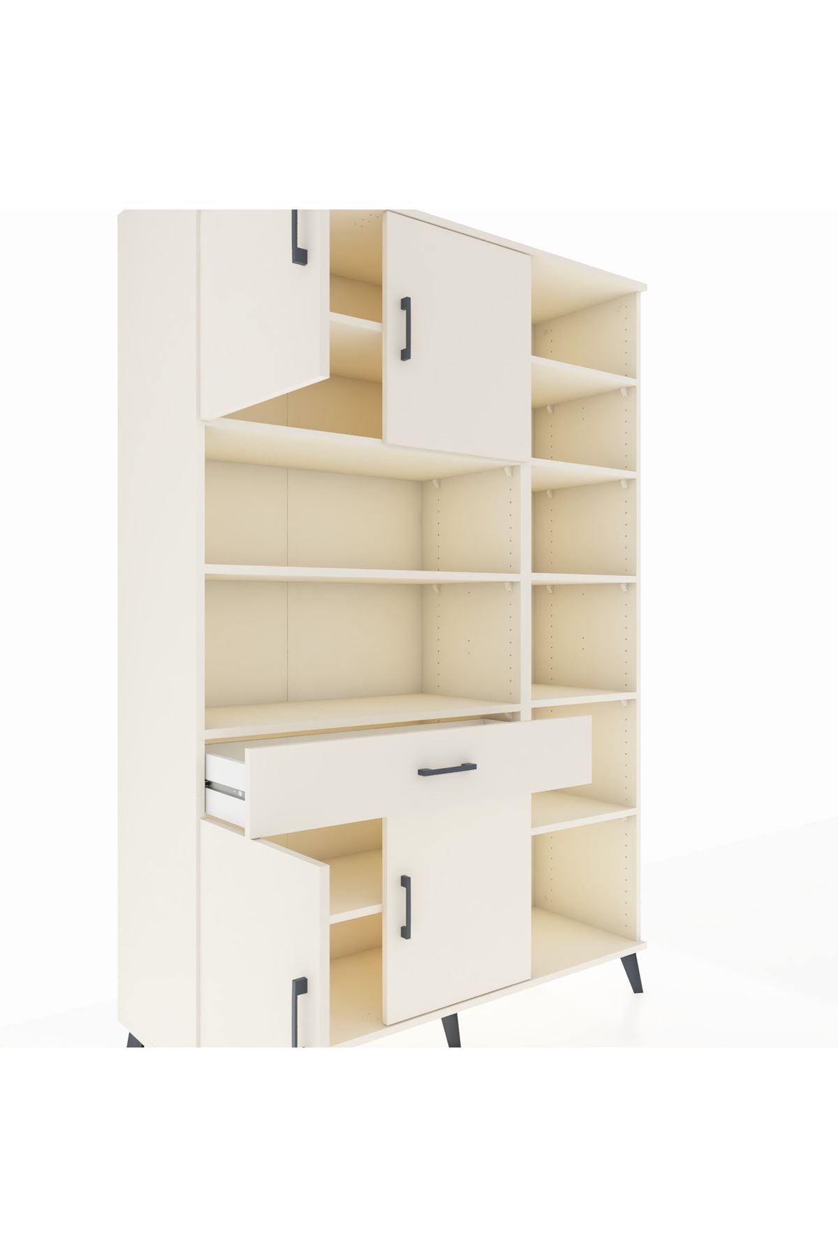 Hyperion Dolap 10 Raflı Tek Çekmeceli 4 Kapaklı 132x44x195 Aytaşı-Aytaşı/Aytaşı