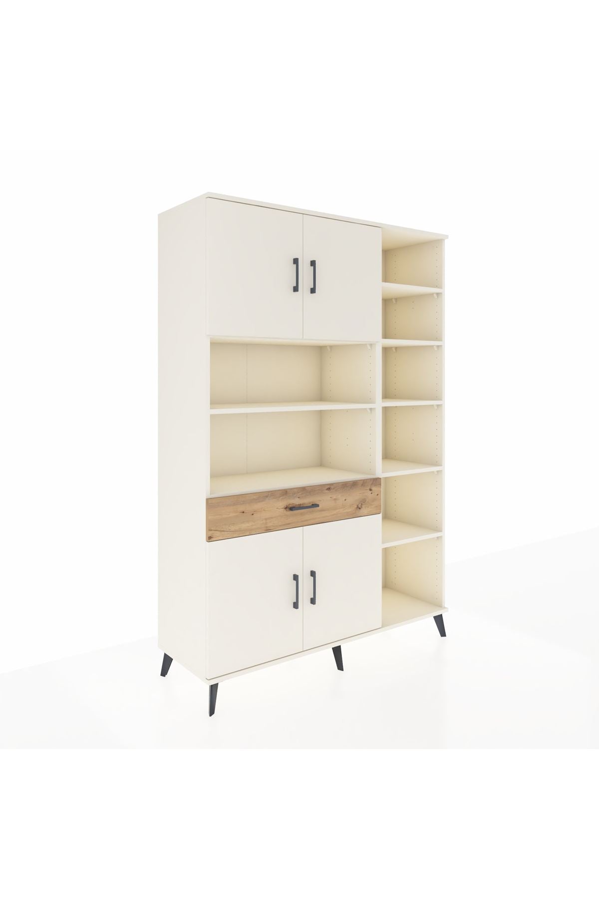 Hyperion Dolap 10 Raflı Tek Çekmeceli 4 Kapaklı 132x44x195 Aytaşı-Aytaşı/Çam