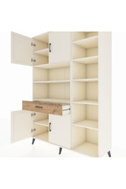 Hyperion Dolap 10 Raflı Tek Çekmeceli 4 Kapaklı 132x44x195 Aytaşı-Aytaşı/Çam